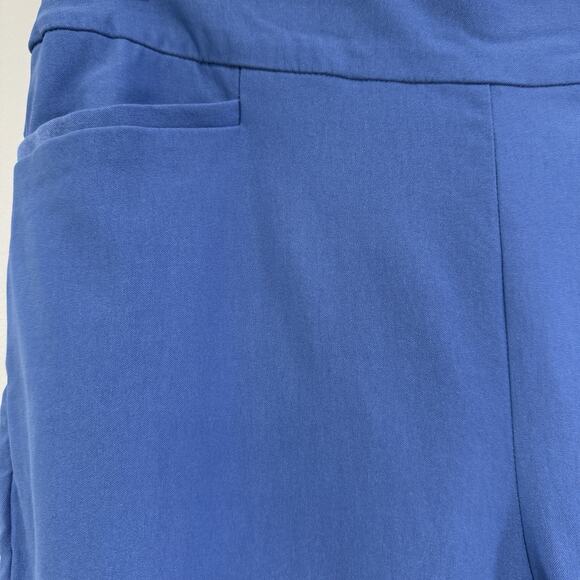 Chicos Stretch Blue Button Cuff Ankle Pants Sz 1R 8R Slimming Tummy Panel Casual - Picture 2 of 7